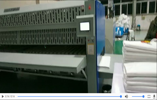 【视频】床单折叠机使用中-折叠机生产厂家